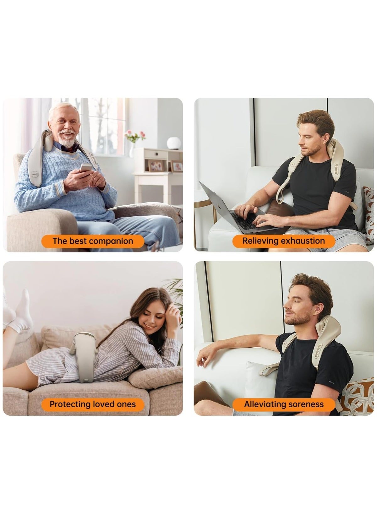 Neck and Shoulder Massager with Heat, Deep Tissue Kneading Massage Pillow for Ba