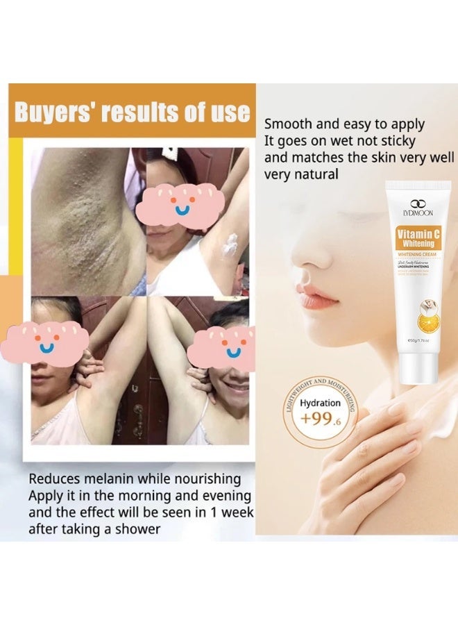Vitamin C Whitening Cream 50g - Full Body Brightening, Dark Spot Remover, Suitab