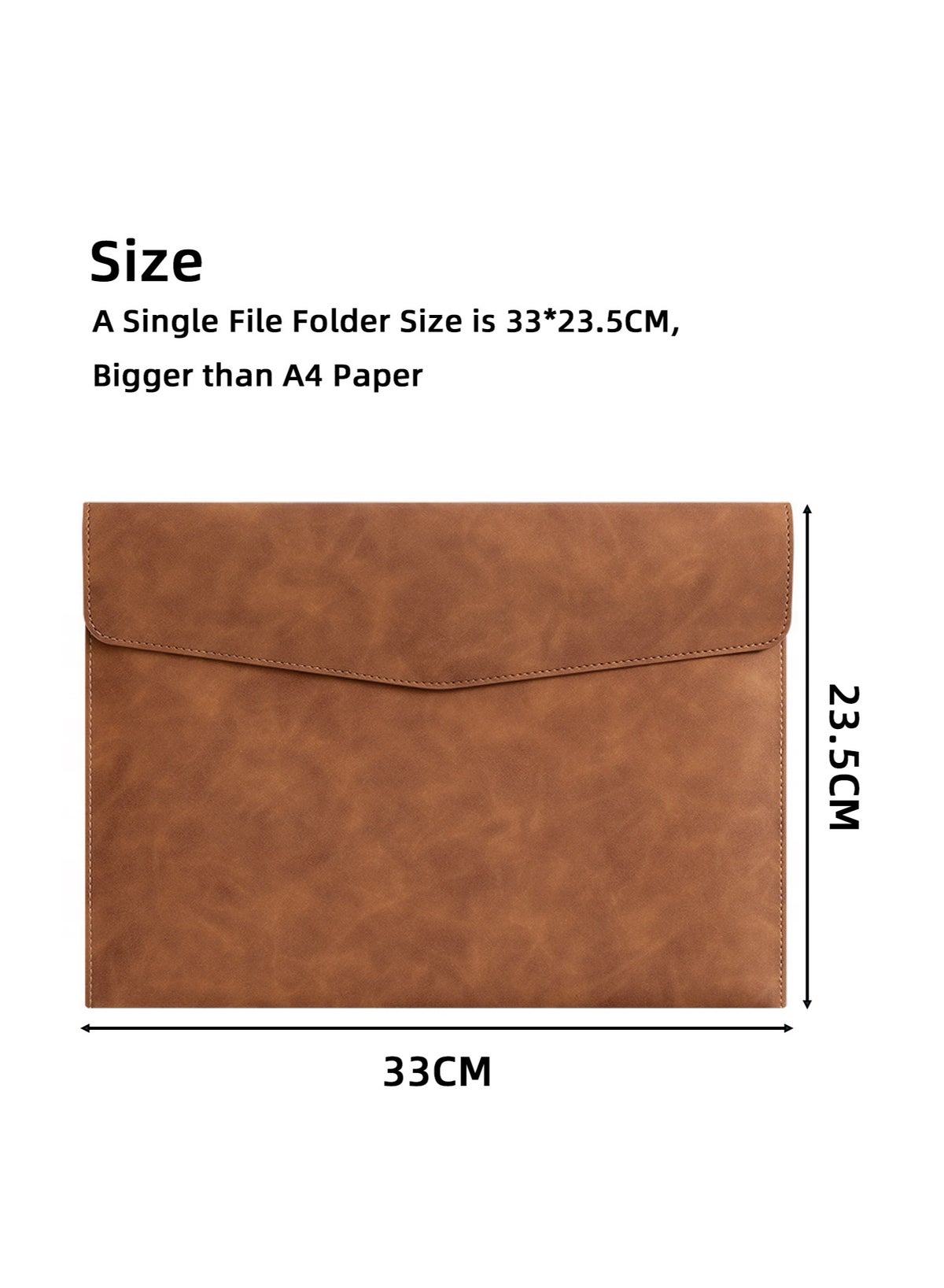 2PCS Leather A4 File Folder, Waterproof PU Wallets Document Holder with Snap Pop