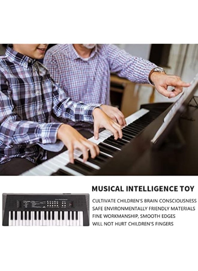 KIDS PIANO KEYBOARD, 37 KEY ELECTRIC PIANO, PORTABLE MUSIC KEYBOARD WITH MICROPHONE RECORDING, EDUCATIONAL INSTRUMENTS FOR CHILDREN, BLACK, CLASSICAL THEME - Image 4