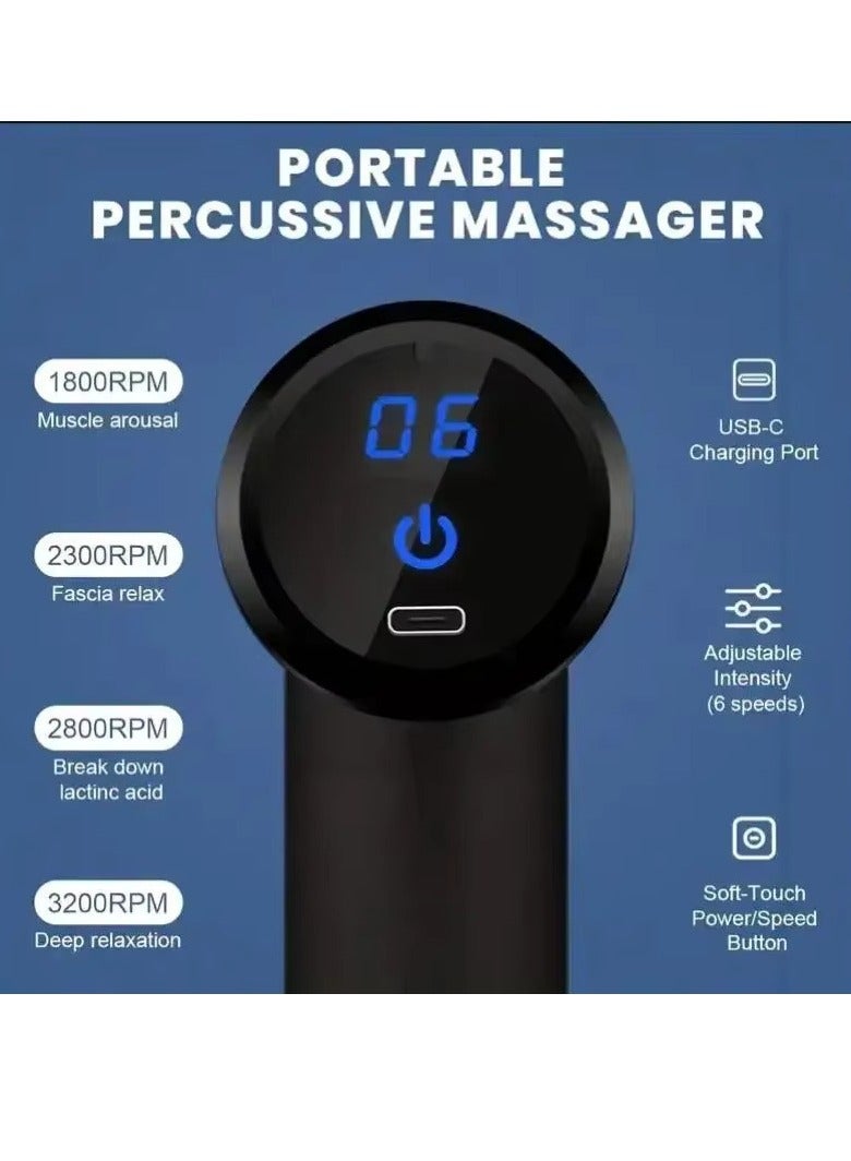 Deep Tissue Massage Gun – 6-Speed Percussion Massager for Muscle Pain Relief & Recovery, Rechargeable & Portable - Image 2