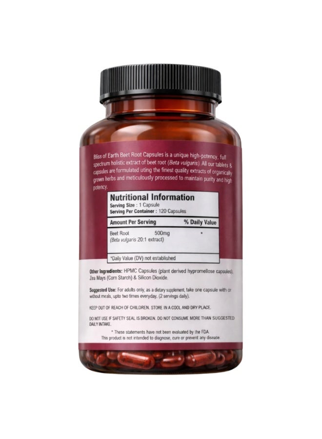 Bliss of Earth Beet Root Capsules 10000mg (20:1) High Potency Beet Root Extract