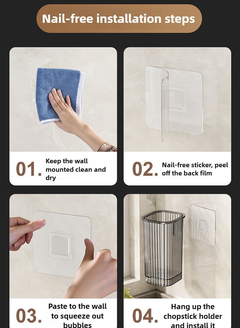 4PCS Wall-Mounted Multi-Functional Storage Caddy Set (4 Colors) - Tool-Free Inst