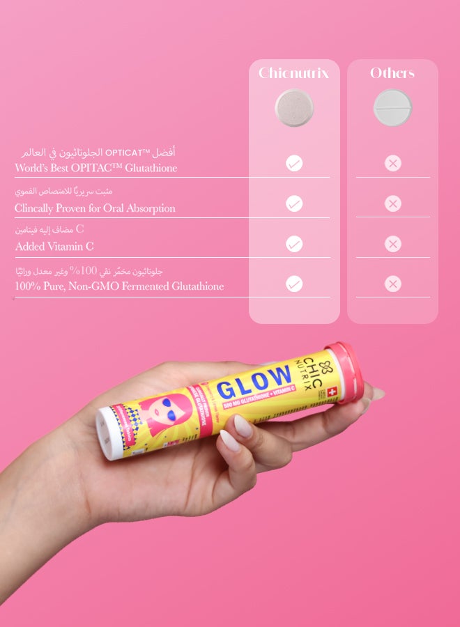 Glow - Japanese Glutathione & Vit. C for skin radiance & even tone - 20 Efferves