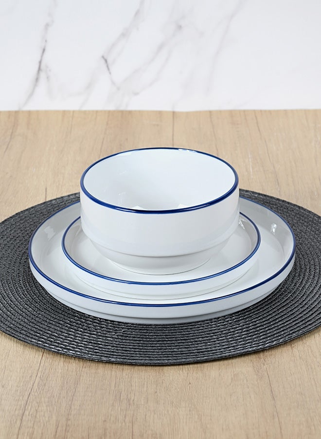 12 piece Porcelain Dinnerware Set, Set for 4, Microwave & Dishwasher Safe, White