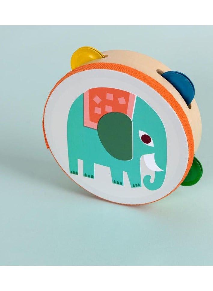 Tambourine | Wild Wonders – Colorful Animal-Themed Musical Instrument for Kids | Safe Wooden Tambourine with Metal Jingles | Fun Rhythm Toy for Toddlers & Preschoolers - Image 2