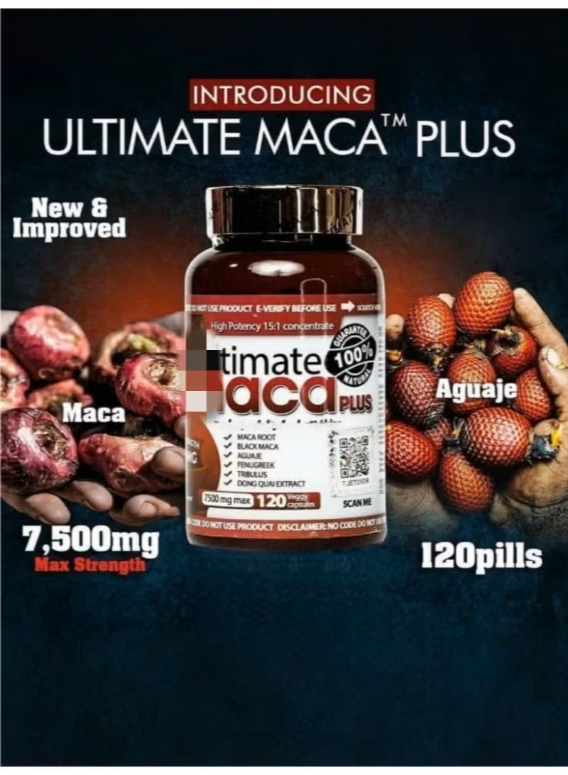 Maca for curve and booster Pills 7500 mg max 120 Veggy Capsules, Natural Beauty and Wellness Support for Radiant Skin and Energy - Image 2