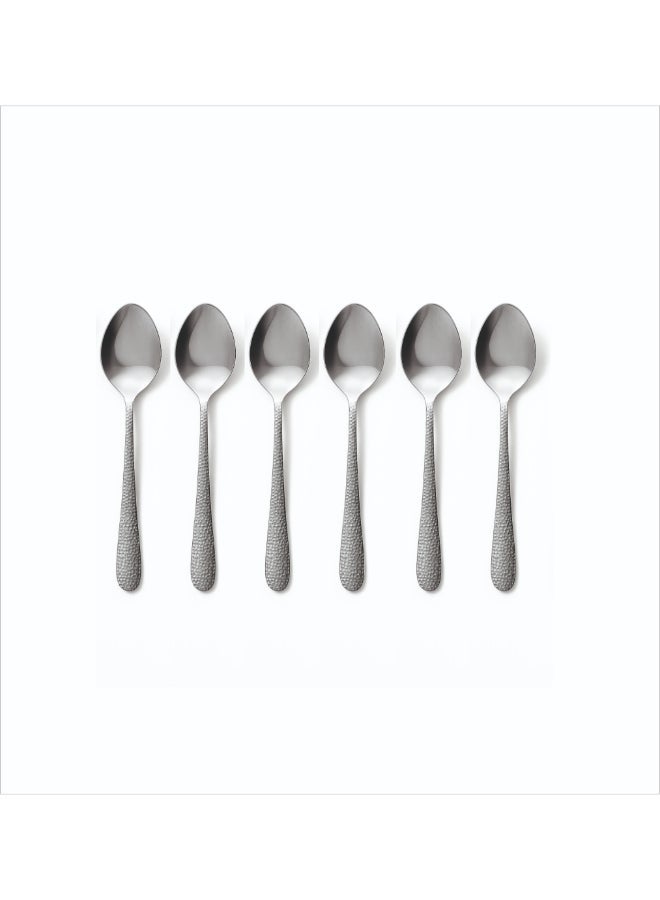 24 Piece Hammered Flatware Cutlery Set, Stainless Steel Silverware Set for Home/