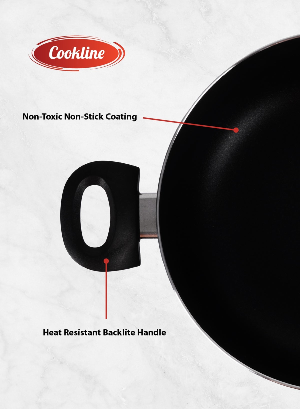 Pressed Aluminum Nonstick Casserole with Glass Lid and Induction Bottom , 24cm,