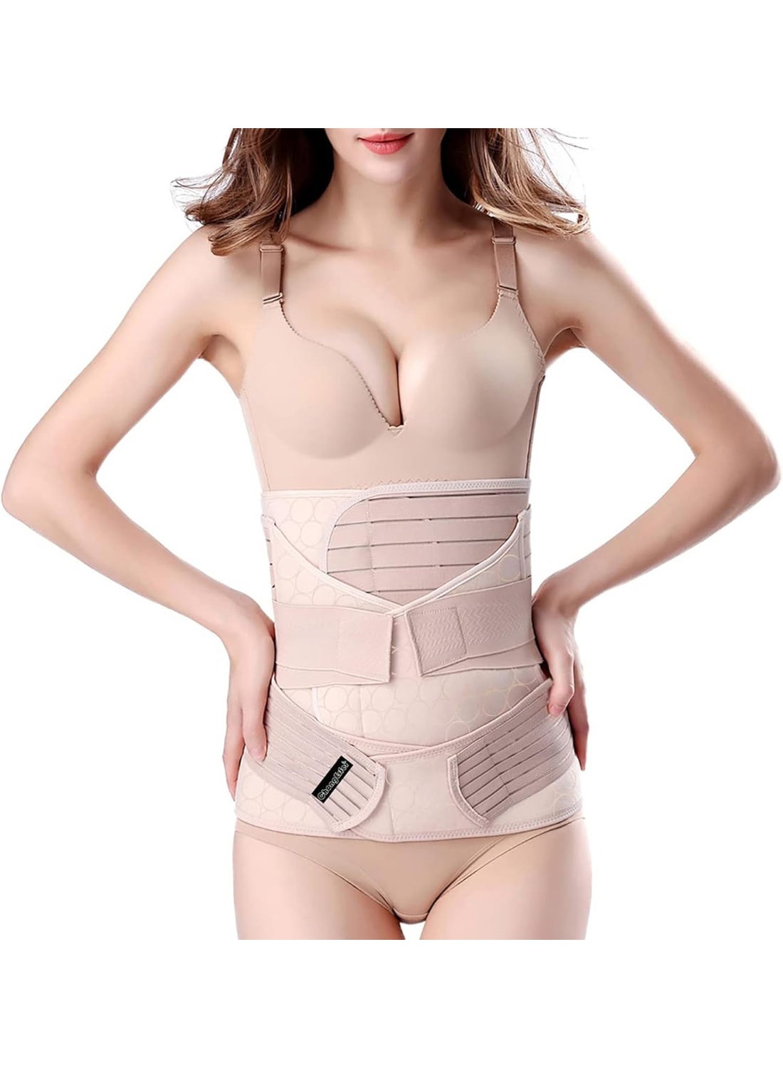 3 in 1 Postpartum Belly Band - Postpartum Belly Support Recovery Wrap, After Birth Brace, Slimming Girdles, Body Shaper Waist Shapewear, Post Surgery Pregnancy Belly Support Band (2xL, Beige)