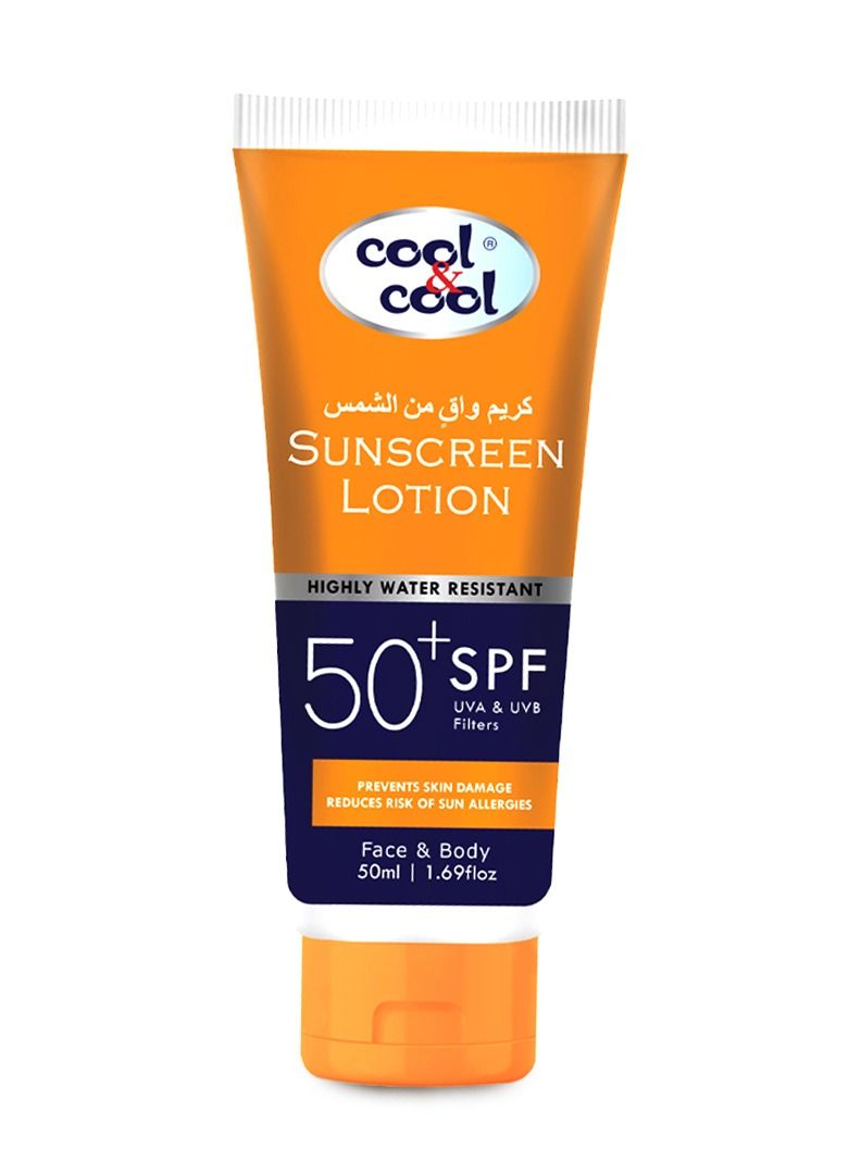 Cool & Cool Sunscreen Lotion SPF 50 | UVA & UVB Protection, Non-Greasy & Quick Absorption, 50mlreen Lotion SPF 50