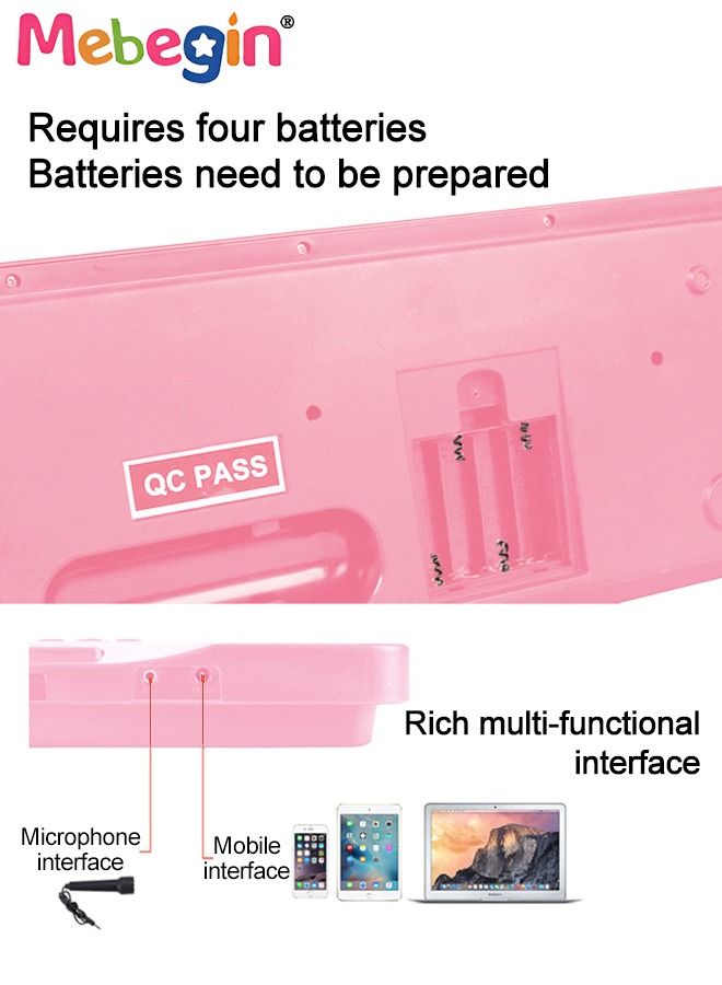 61-key Piano Keyboard Toy with Microphone, Multifunctional Electronic Piano Toy, Preschool Learning Educational Instruments Toy, Great Toddler Musical Toy, Suitable for Kids and Beginners to Practice, 54*17*5.5cm, 4 AA Batteries Required(Not Included) - Image 4