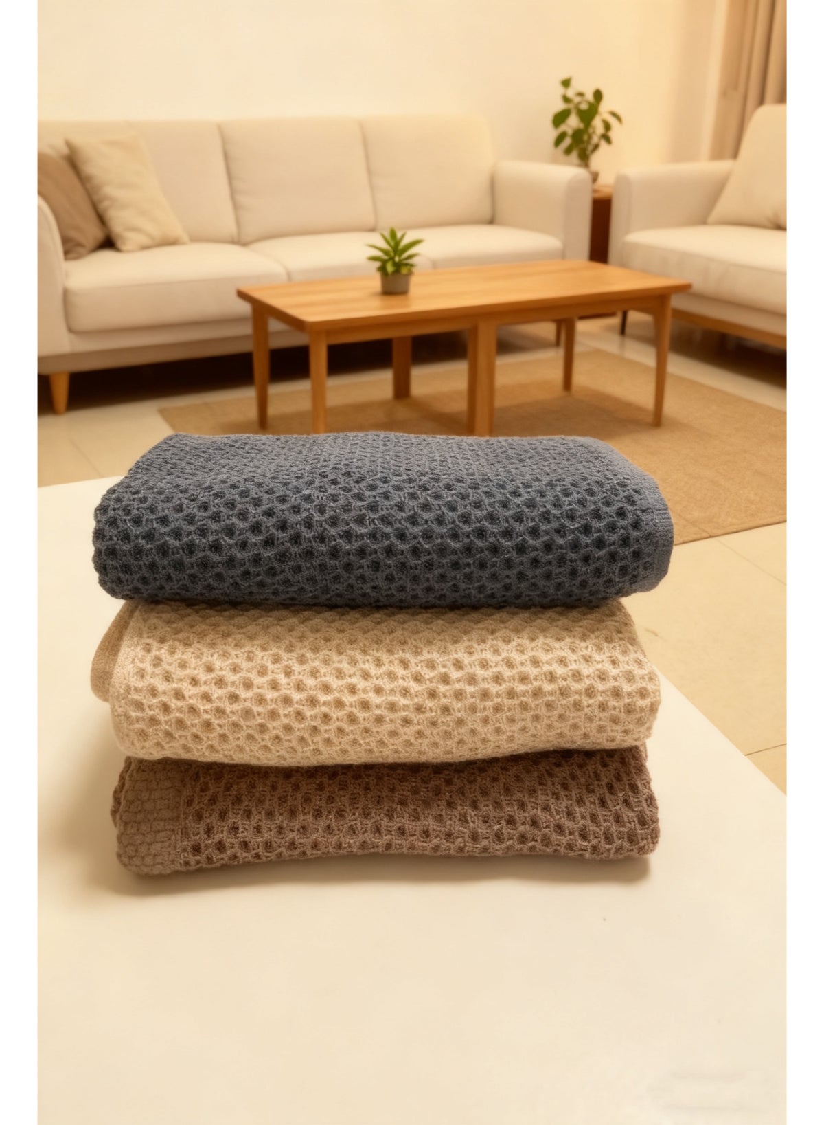 3-Pack Waffle Weave Cleaning Cloths with Hanging Loops, Ultra-Soft & Highly Abso