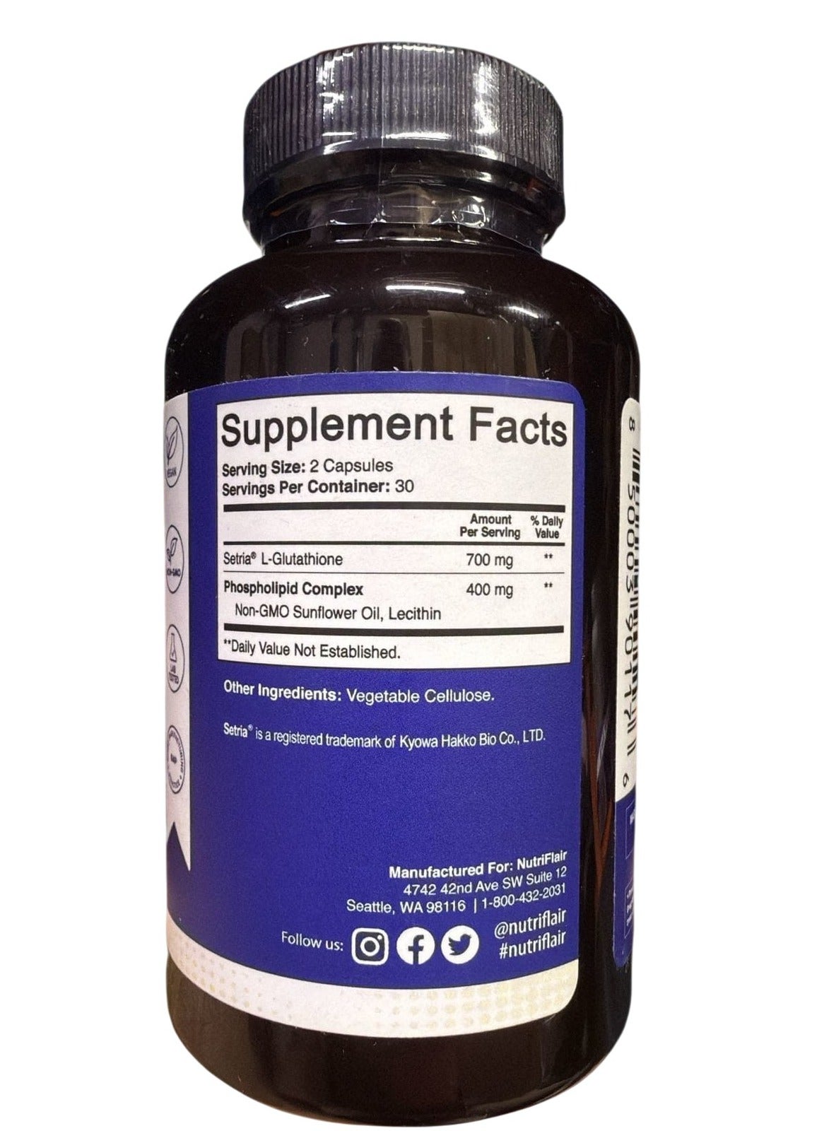 Liposomal Glutathione Setria® 700mg - 60 Vegetable Capsules - Image 2