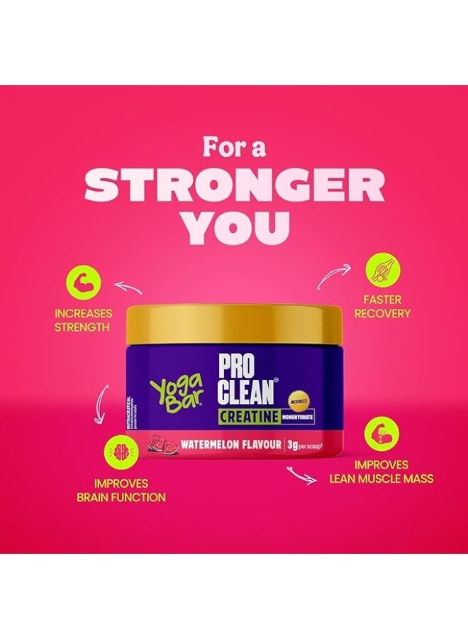Yogabar Pro Clean Creatine Monohydrate – Unflavoured 100g & Watermelon Flavour 114g - Image 2