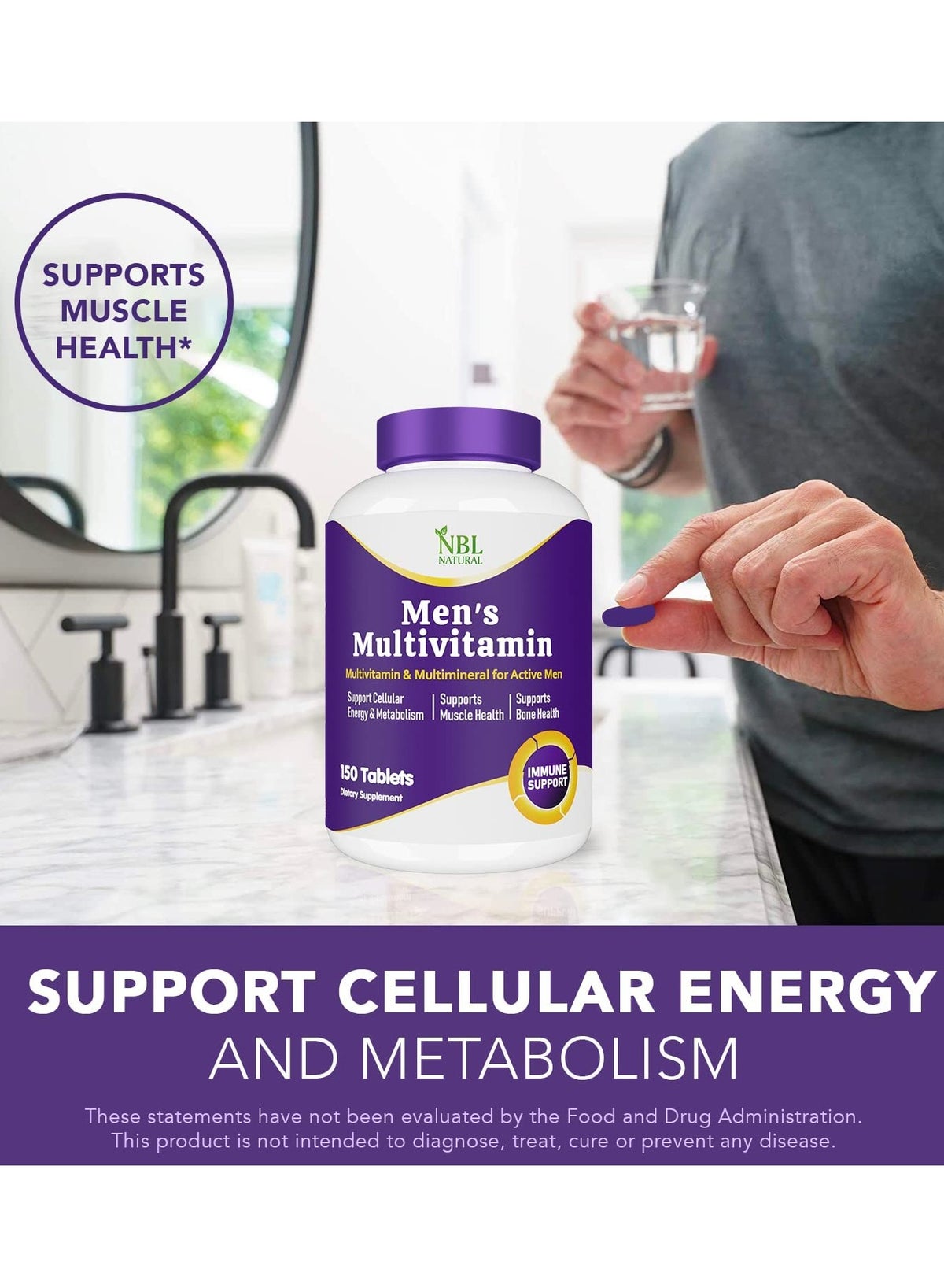 High Potency Multivitamin for Active Men Muscle Health Support Immune Support En