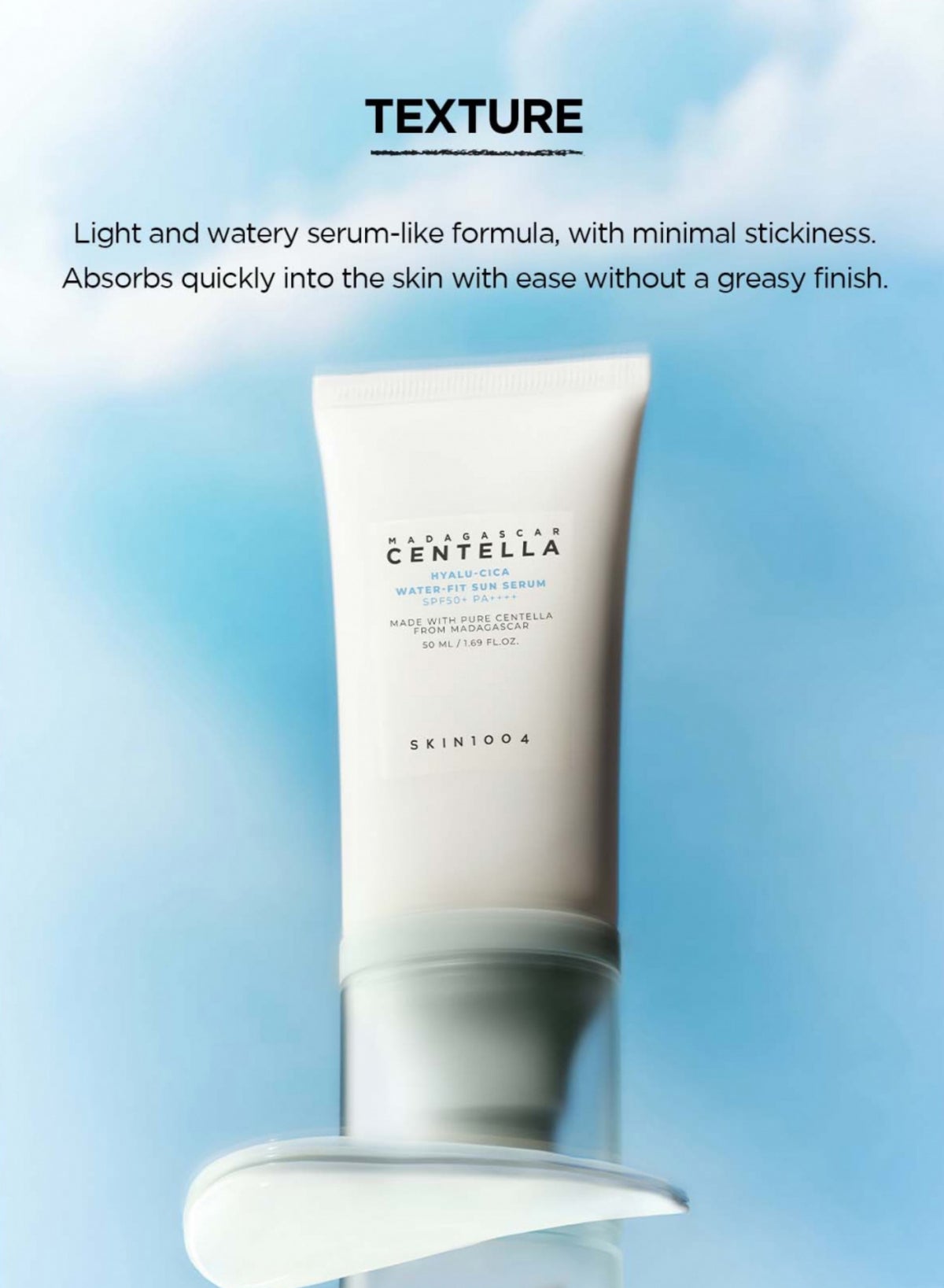 Hyalu Cica Water-Fit Sun Serum For Long-Lasting Protection With Centella Madagas