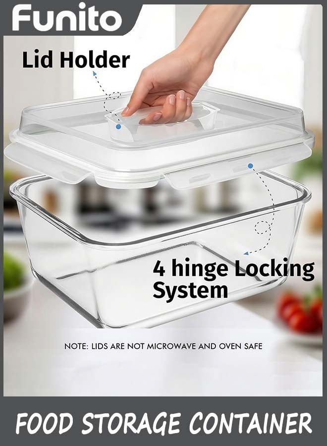 6000 ML / 203 oz / 28 Cup LARGE Glass Food Storage Container with Airtight Locki