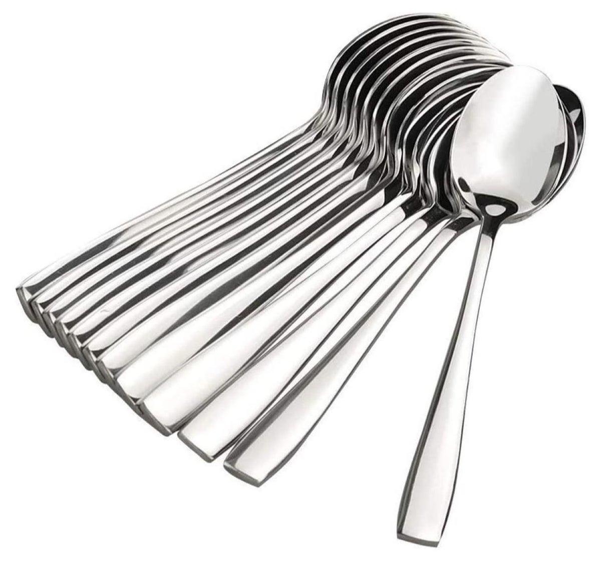 Stainless Steel Dinner Table Spoons Spoon Set Length 16 cm Set of 12 Silver