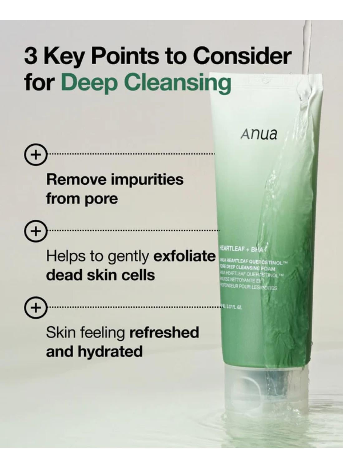 Heartleaf Quercetinol Pore Deep Cleansing Foam White 150ml - Image 4