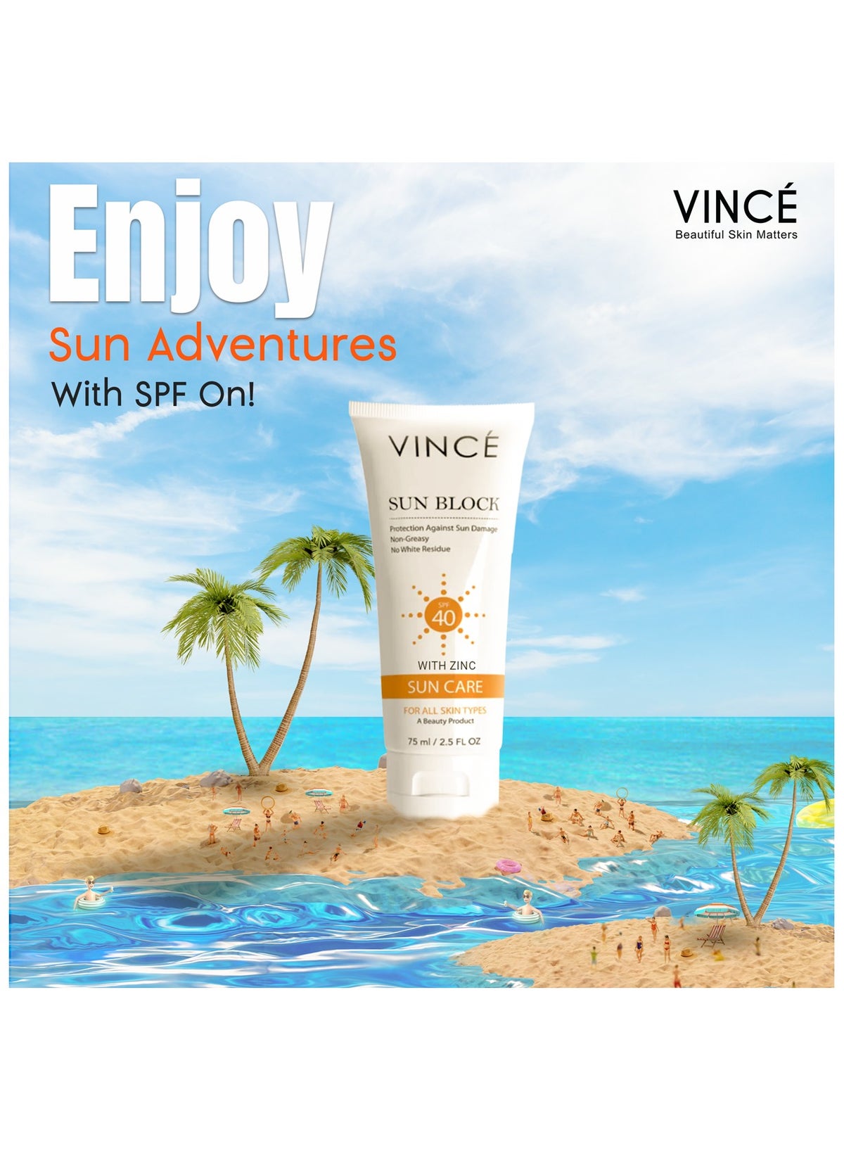 Sunblock SPF 40 – Broad-Spectrum Protection against Sun’s Harmful UVA/UVB Rays, Pollution & Infrared – Hydrates, Soothes & Prevents Premature Aging – Lightweight, No White Cast, 75ml - Image 3