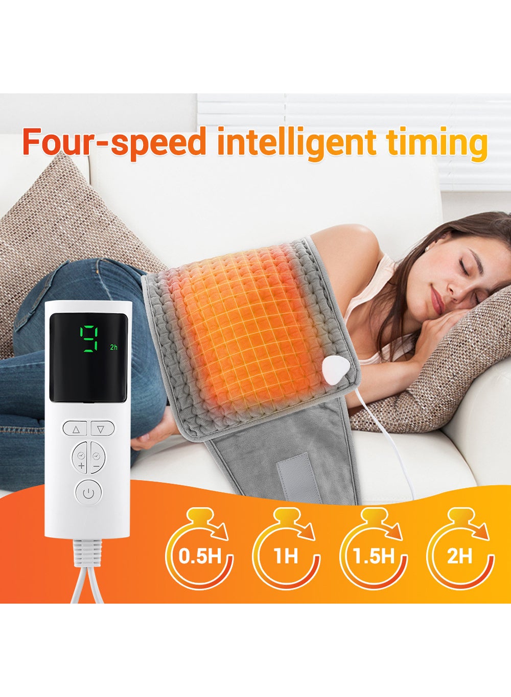 Electric Waist Heating Belt With LCD Controller Heating Pad Electric For Period Pain Relief Back Pain And Cramps Relief - Image 2