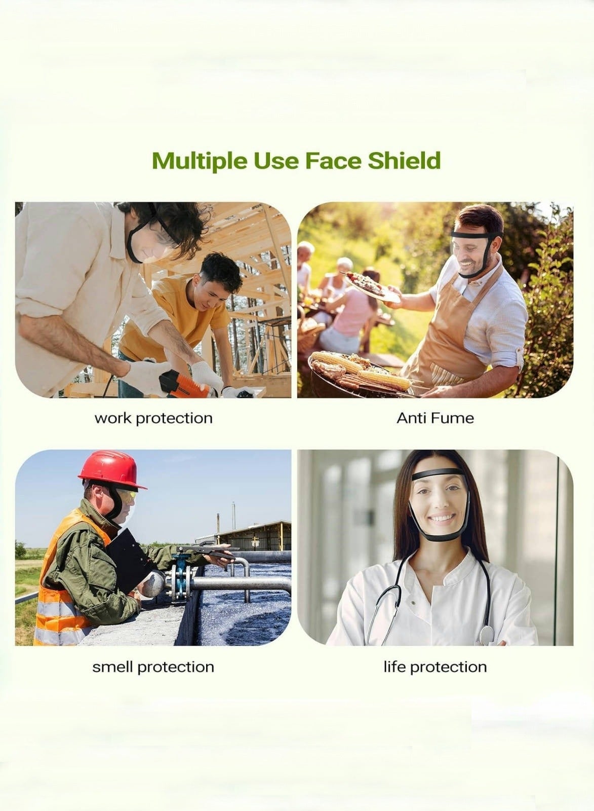 Super Protective Face Shield,Anti Fog Mask,Adult Clear Face Shield,Plastic Face Mask ,with Replaceable Filters - Image 4