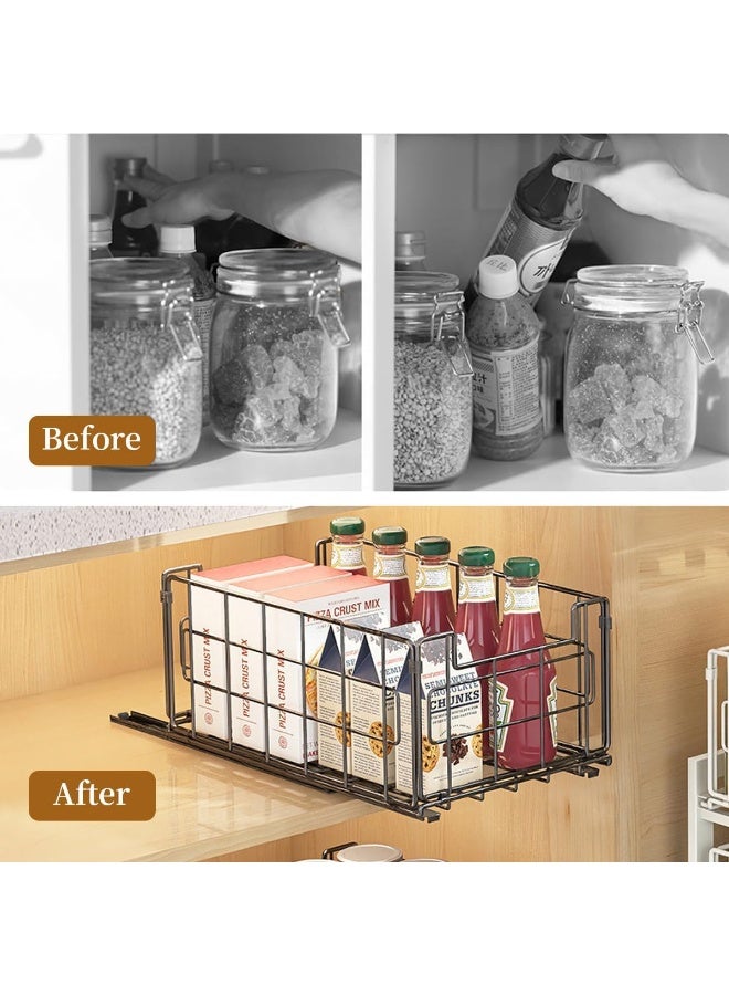 2 Pack Wire Storage Baskets, 35x21.5x17CM Foldable Pantry Organizers Bins and Me
