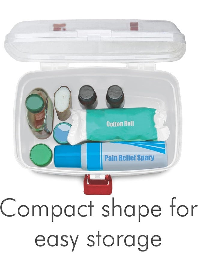 Milton Medical Box – First Aid Kit Storage Organizer with Handle, Detachable Tray & Locking Lid, Empty Medicine Box for Home, Travel, Car & Dorms, 9.3 x 6.5 x 5.7 Inch - Image 4