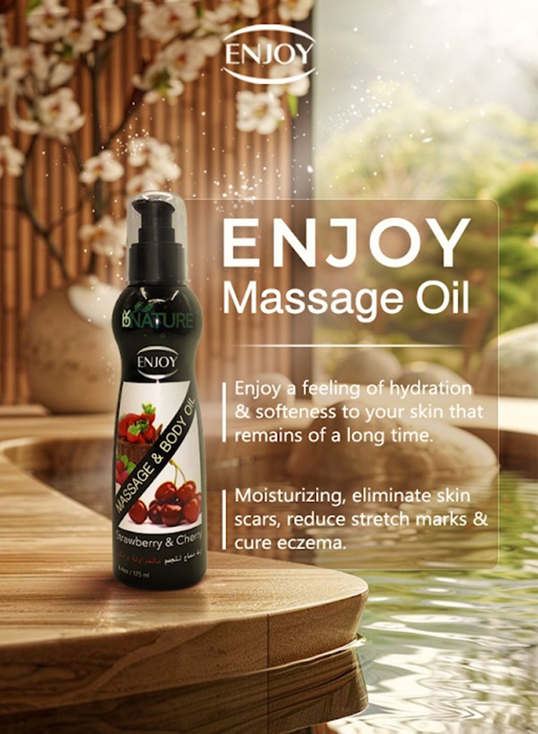 Strawberry And Cherry Massage Oil 175Ml – Sensual Aromatherapy Blend For Smooth Skin And Relaxation - Image 3