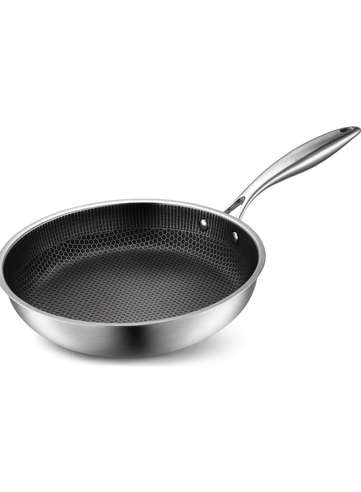 Stainless Steel Honeycomb Non-Stick Frying Pan Without Lid – 26cm, Gas & Induction Compatible, Scratch Resistant, Easy to Clean, Durable Cookware - Image 2