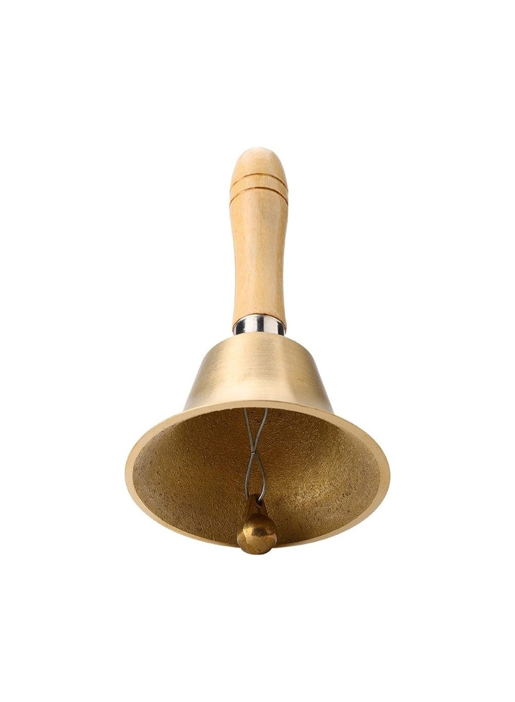 8 cm Loud and Clear Hand Bell with Wooden Handle Classic Design for School Toy Percussion - Image 3
