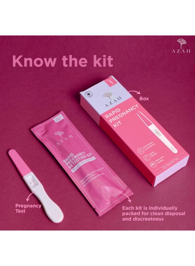 Azah Pregnancy Test Kit for 99% Accurate Kit Pack of 1 | Pregnancy Tests Kit for Women | One-Step Midstream Pregnancy Test | No Dropper | Results in Less Than 4 Minutes - Image 3
