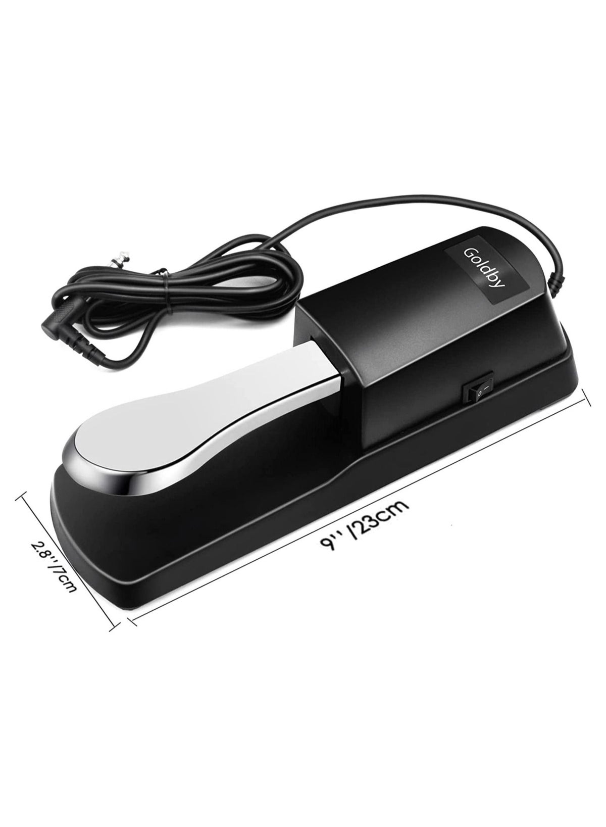 Goldby Piano Sustain Pedal, Universal Keyboard Foot Sustain Pedal for Yamaha, Casio, Roland, Korg Digital Pianos MIDI Keyboard Electronic Keyboards Electric Organ Synthesizer, 1/4 Inch Jack (Sliver) - Image 2