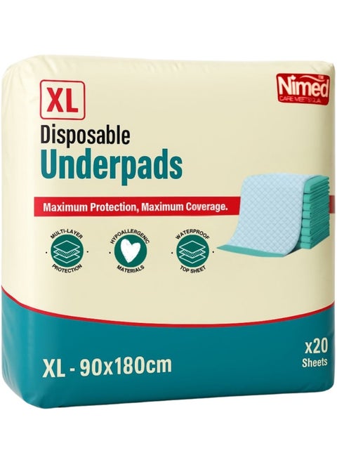 Care Medical Underpads 20 Disposable Highly Absorbent Pads