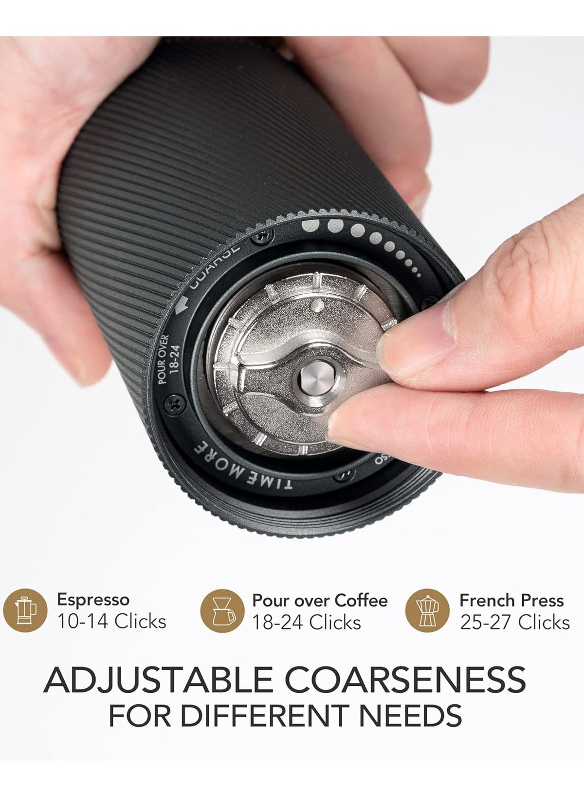 Manual Coffee Grinder,Food Grade Stainless Steel Coffee Bean Heptagonal Conical 