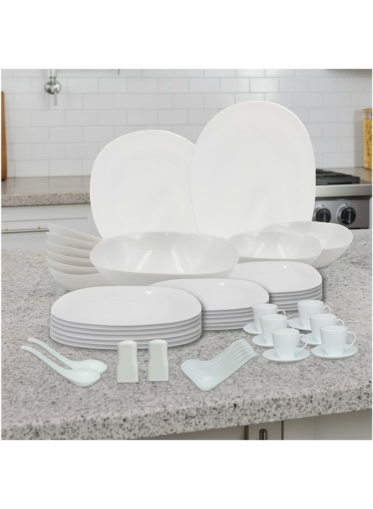 Melrich 50 Piece Opalware Dinner Set