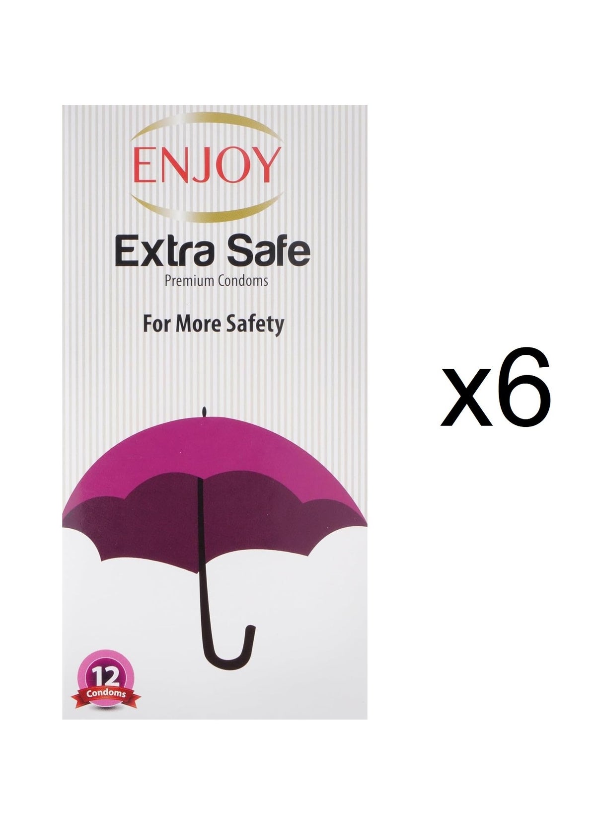 Enjoy Extra Safe Condom - 12 Pieces, 6 Pack