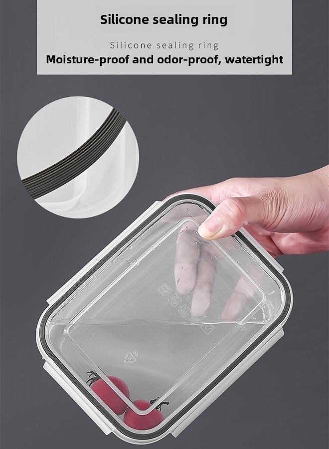 3PCS Fridge Food Storage Container Set with Lids（380ML-800ML-1700ML）, Plastic Fr