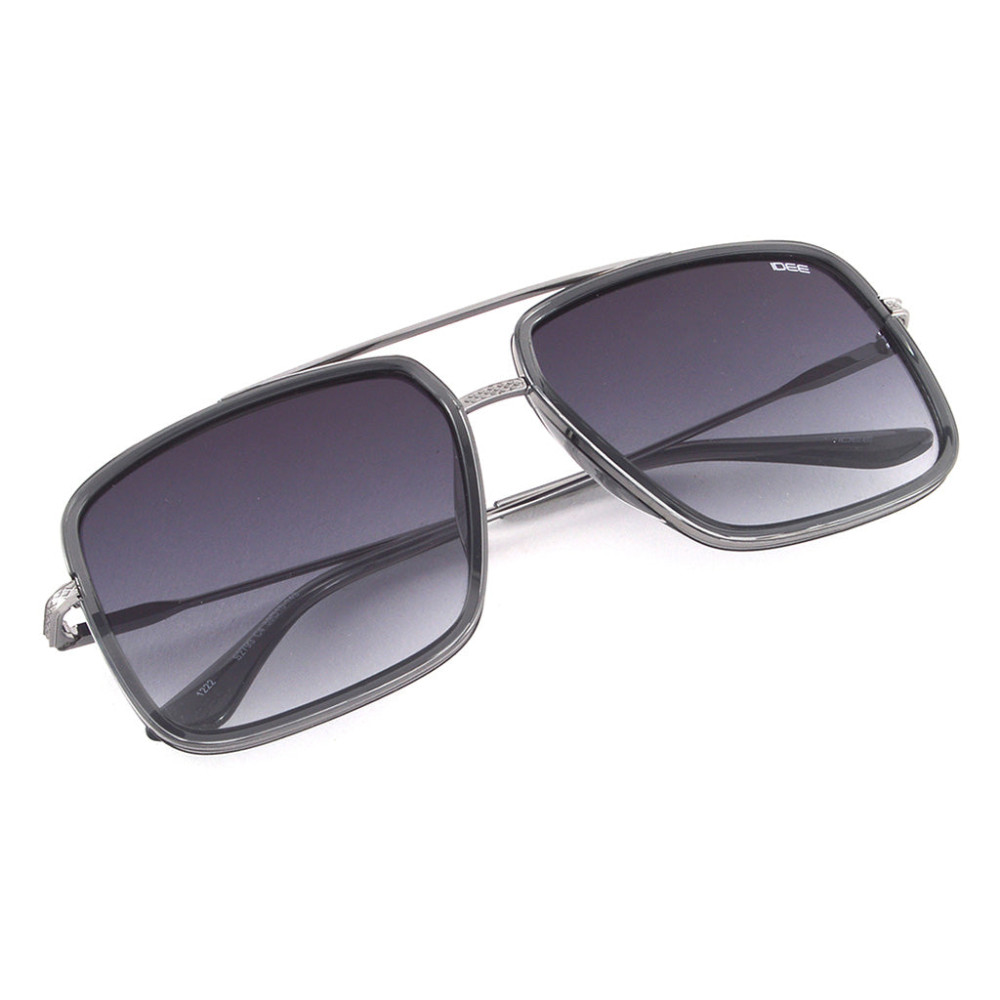 IDEE Men Gradient Green Lens Sunglasses Full Frame Pilot Shape 59-15-143mm Gunme