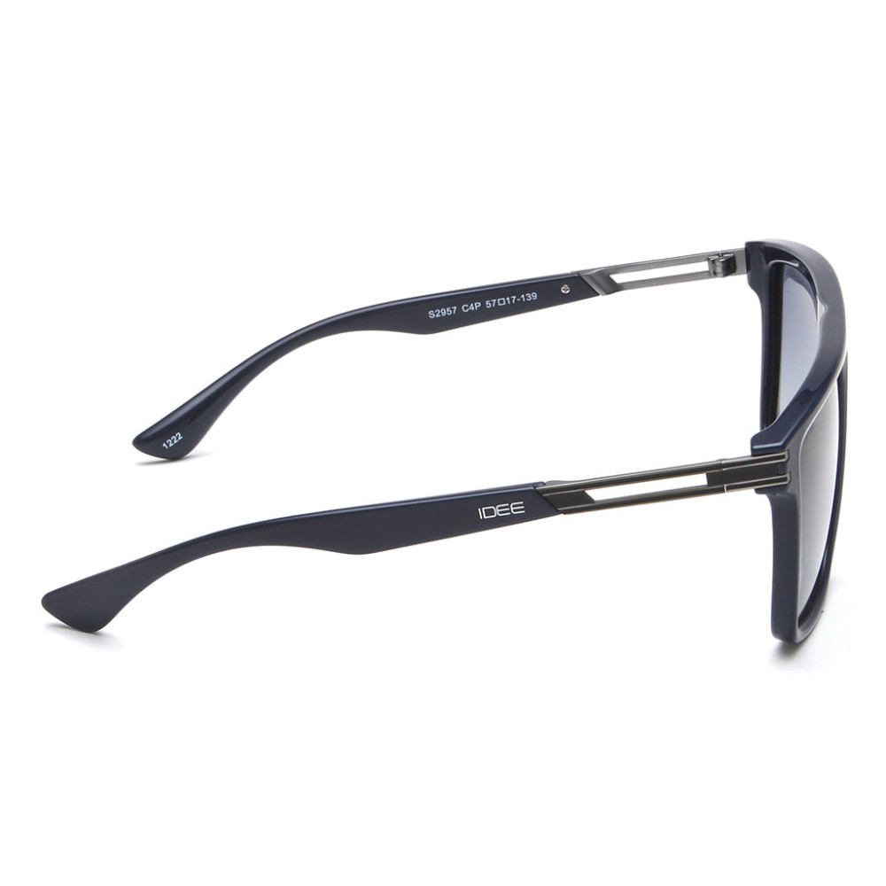 IDEE Unisex Polarized Gradient Grey Lens Sunglasses Full Frame Rectangular Shape