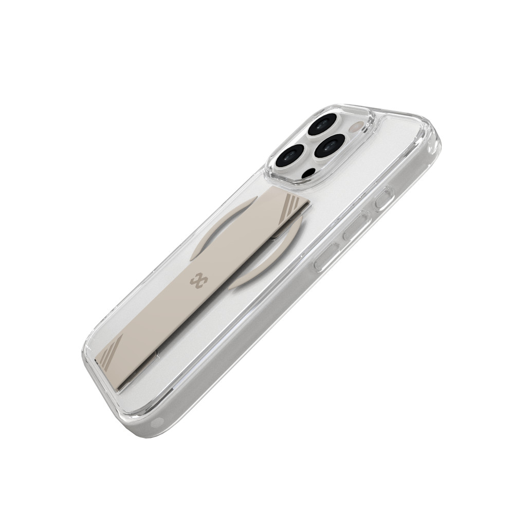 Infinyty Clear Case with Natural Titanium Grip for iPhone 16 Pro Max - GRI010X02