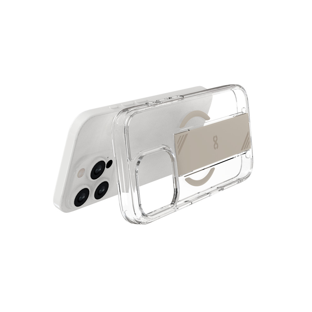 Infinyty Clear Case with Natural Titanium Grip for iPhone 16 Pro Max - GRI010X02