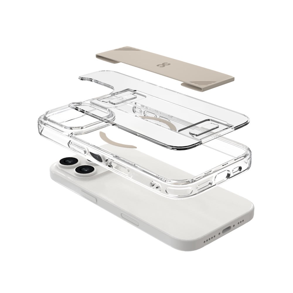 Infinyty Clear Case with Natural Titanium Grip for iPhone 16 Pro Max - GRI010X02