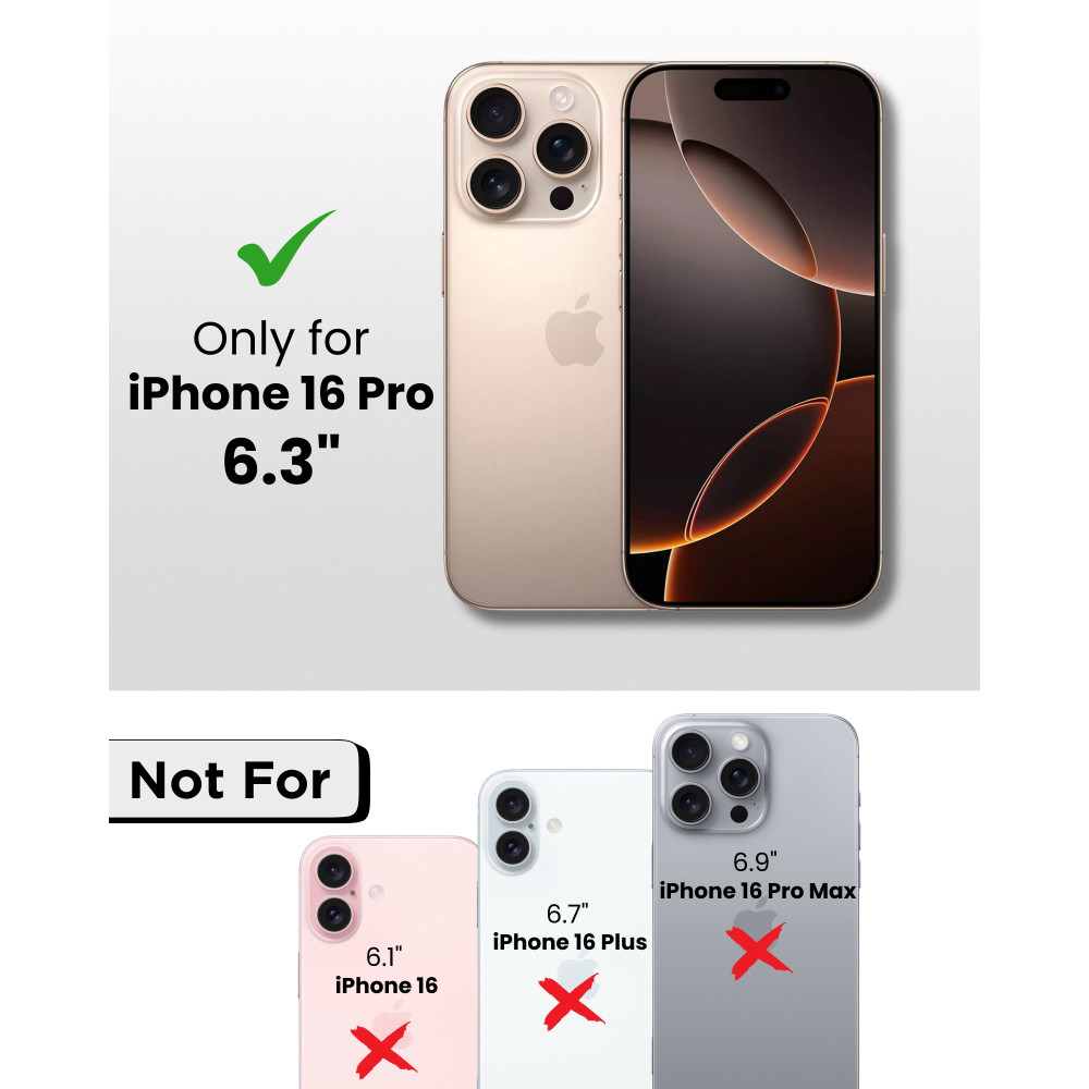 Infinyty 360 Degree Rotatable Stand Aurum Case for iPhone 16 Pro - Clear - AUR01