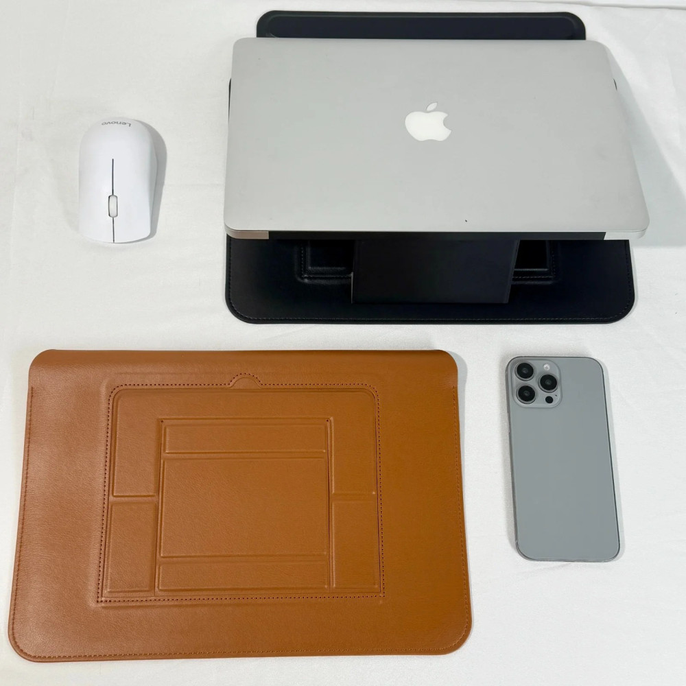 INFINYTY - Leather Sleeve with Stand Eleve MacBook 13.6 Brown - ELE008X08 - Image 2