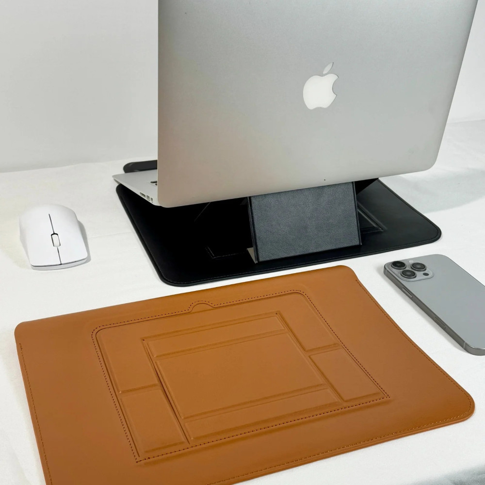 INFINYTY - Leather Sleeve with Stand Eleve MacBook 13.6 Brown - ELE008X08 - Image 3