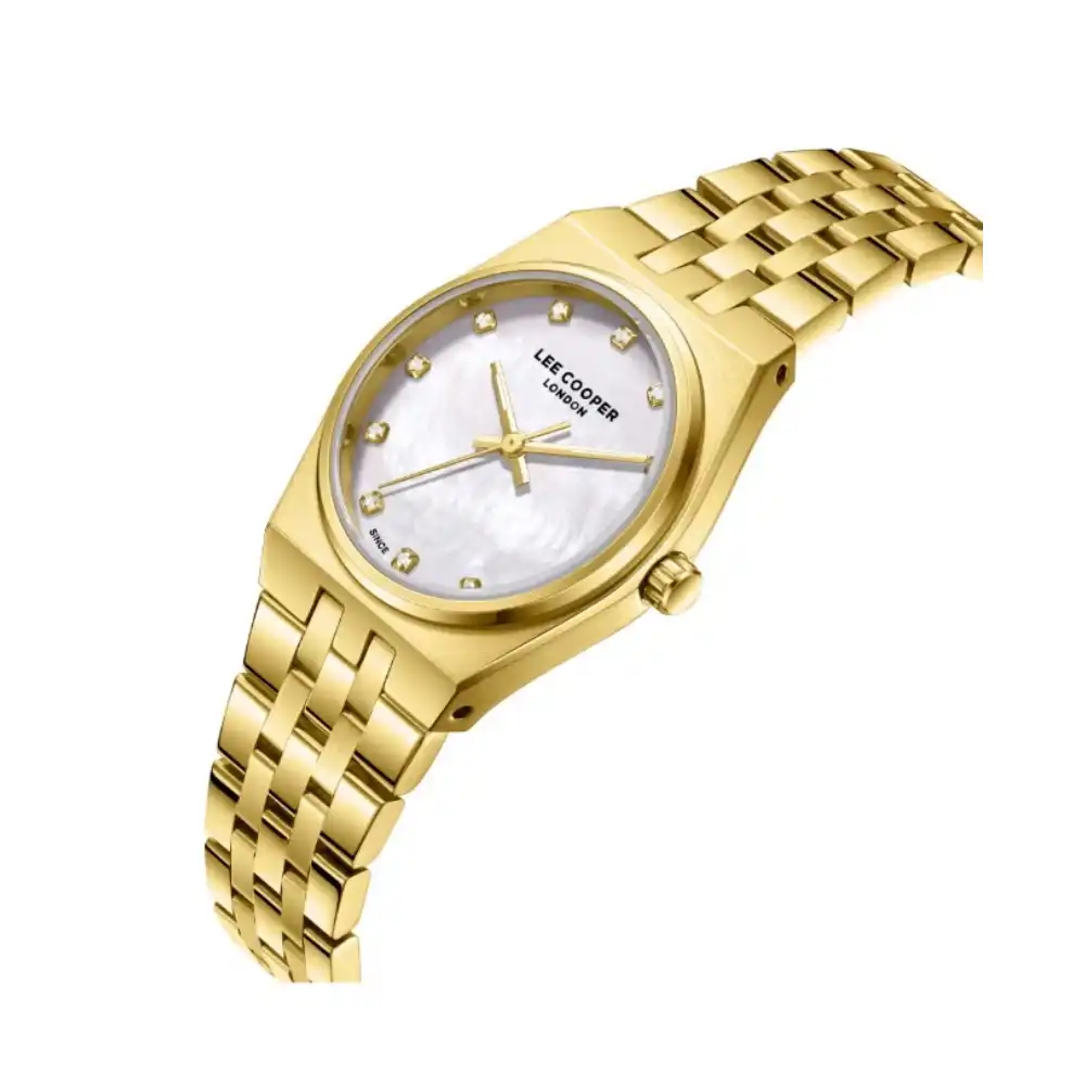 Lee Cooper Metal Analog Watch LC08204-120 Women 30mm Beige MOP Dial Water Resistant Care - Image 3