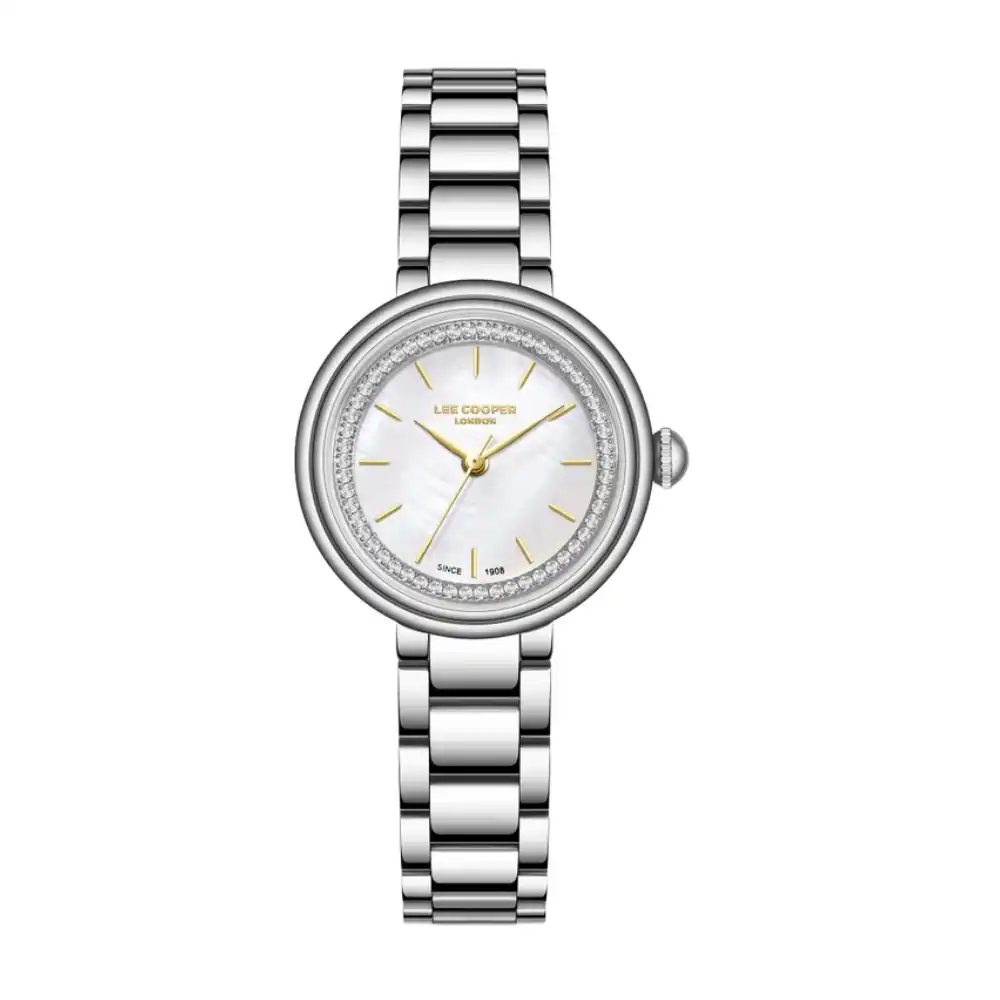 Lee Cooper Womens Metal Analog Watch LC08204.520 Mop Dial 30mm Water Resistant