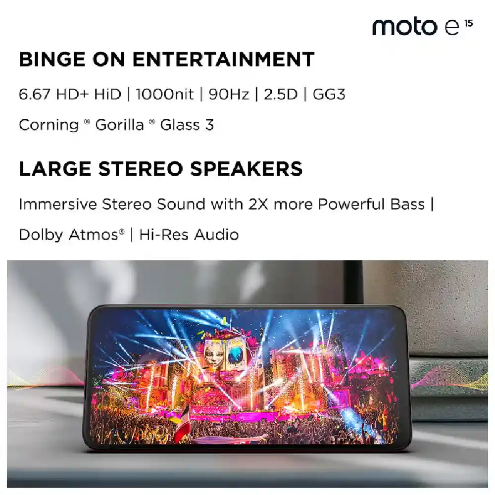 Motorola E15 4G Dual SIM - 6.67 Inch LCD Display, 2GB, 64GB, 32MP AI Camera, 520
